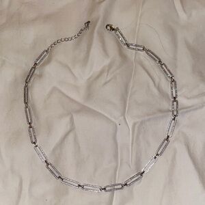 Paperclip pace sparkle Silver Chain Necklace